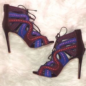 NWT. Gianni Bini purple and blue high heels.